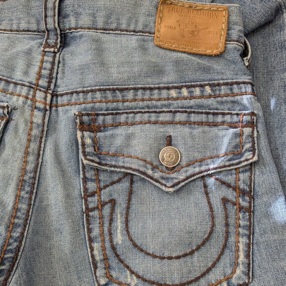 True Religion Men's  Relaxed Straight  Size 34 Blue - Picture 11 of 16